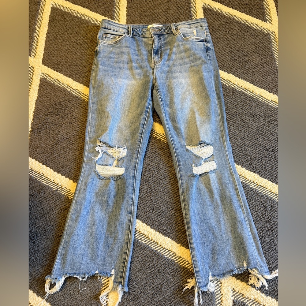 Distressed Blue Jeans